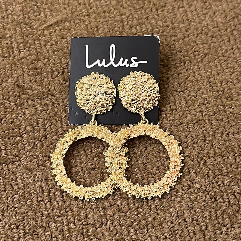 Cute gold hoop statement earrings